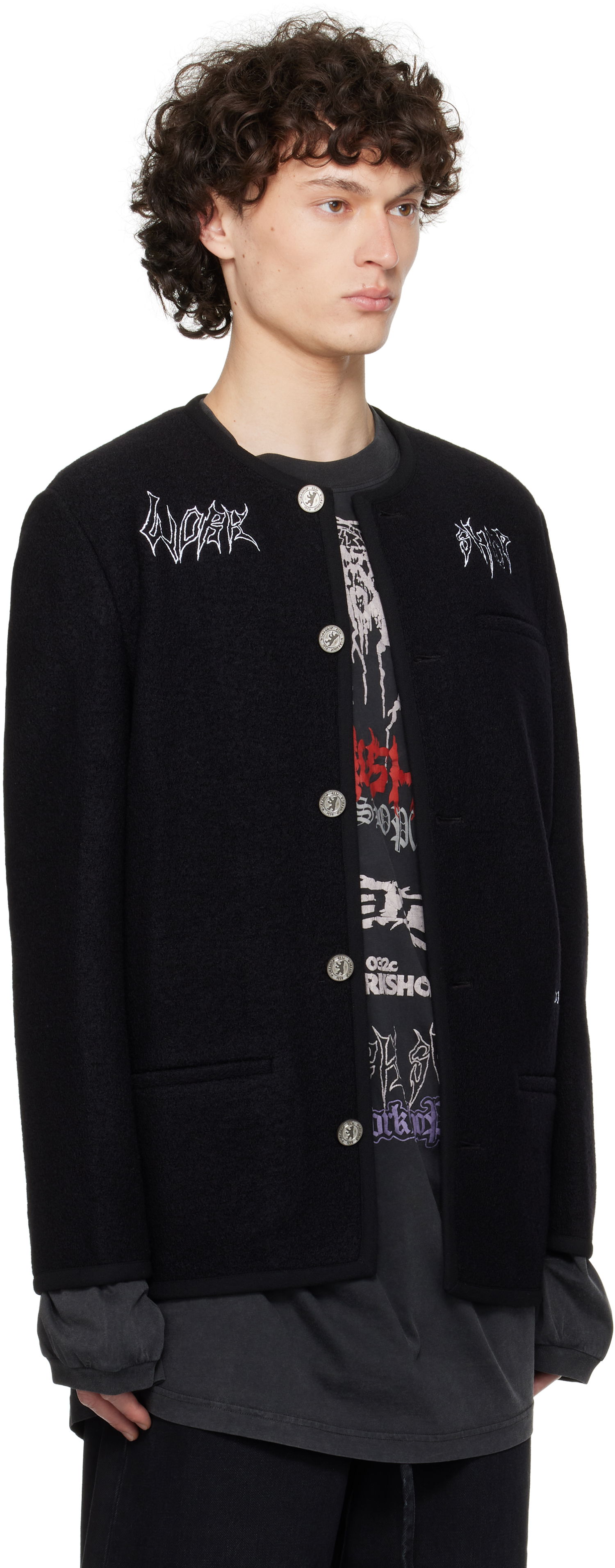 Bunda 032C Ghost Writer Wool Jacket Čierna | S25-MRW-1701-000, 1