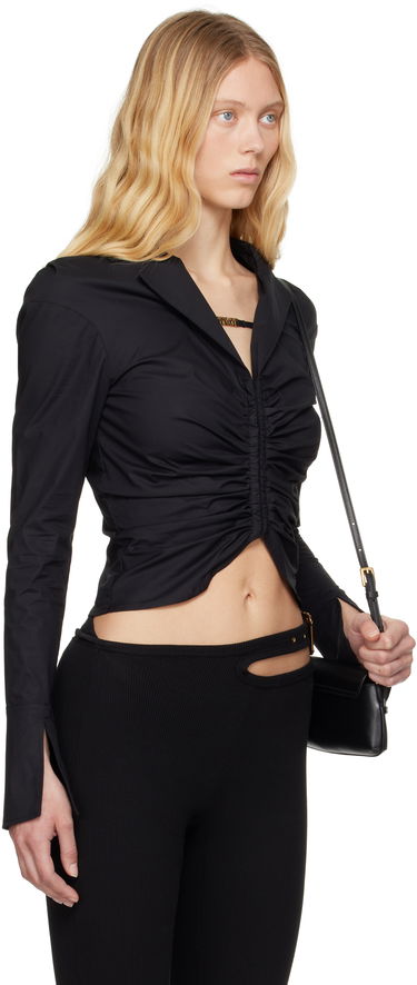 Košeľa Versace Versace Jeans Couture Ruched Blouse with Logo Čierna | E78HAL203_EN0431, 1