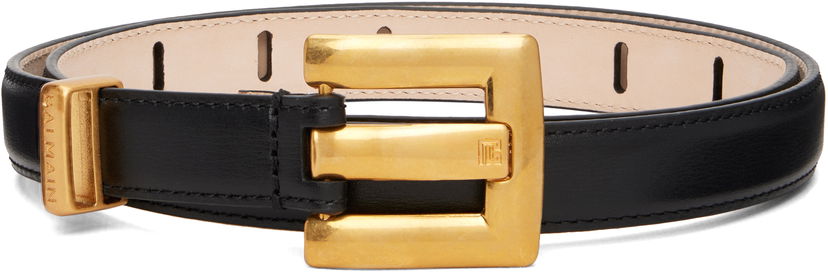 Opasok Balmain Anthem Calfskin Leather Belt Čierna | GN1WJ191LSLX