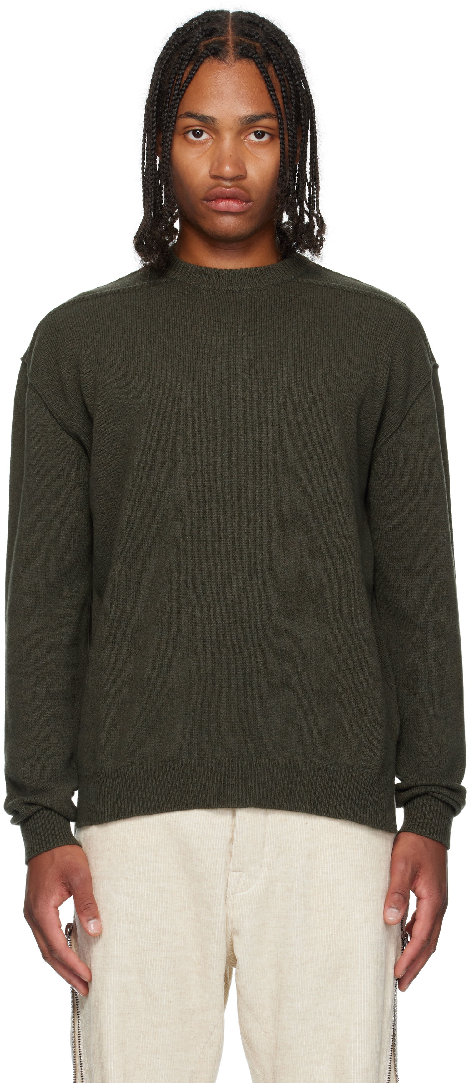 Sveter Rick Owens Concordians Round Neck Sweater Zelené | RU02E1684 WSBR, 0