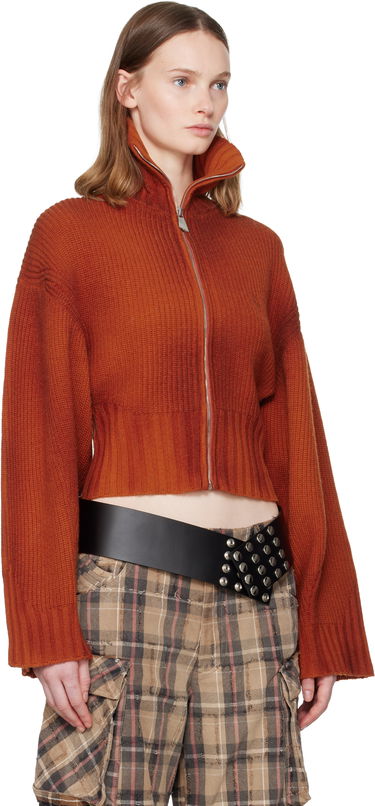 Sveter The Attico Sprayed Ribbed Wool Cashmere Cardigan Oranžová | 251WCD00009 KWS010SP, 1