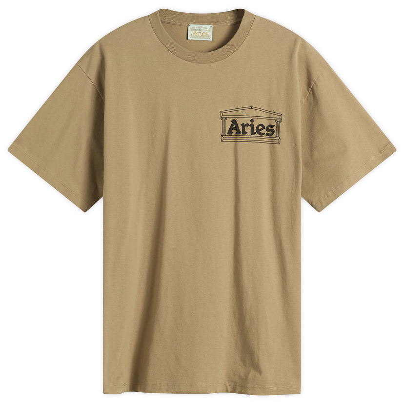 Tričko Aries Aries Temple T-Shirt, Size Large Béžová | AR60000-KHK