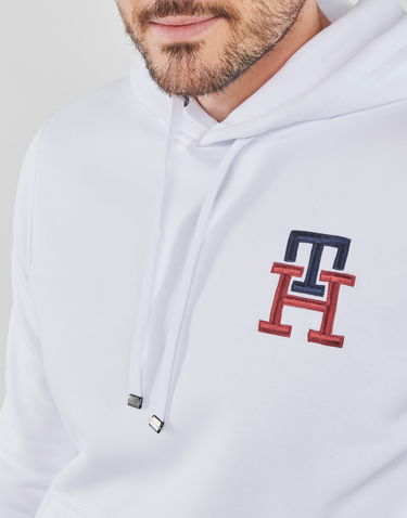 Mikina Tommy Hilfiger ESSENTIAL MONOGRAM HOODIE Biela | MW0MW28677-YBR, 4