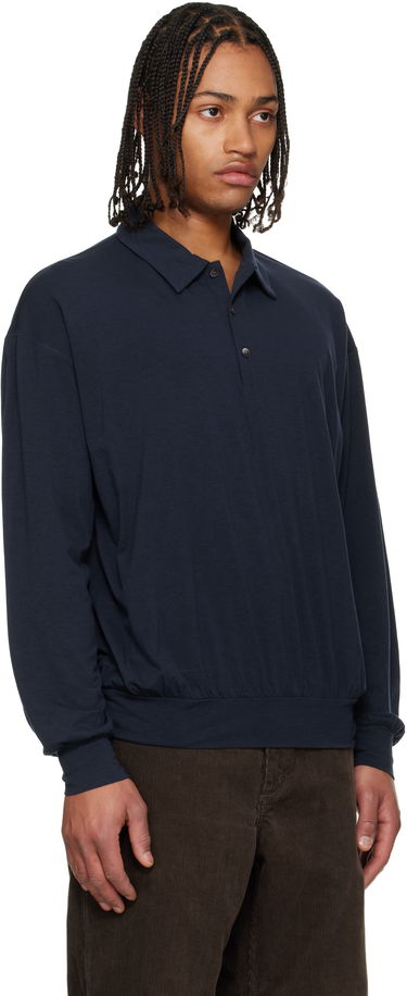 Polo tričko NANAMICA Wool Jersey Long Sleeve Polo Čierna | S25FH067U, 4