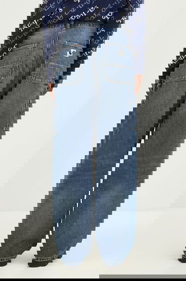 Džínsy Carhartt WIP Brandon Single Knee High Waist Wide Leg Jeans Modrá | I034225.014L, 2