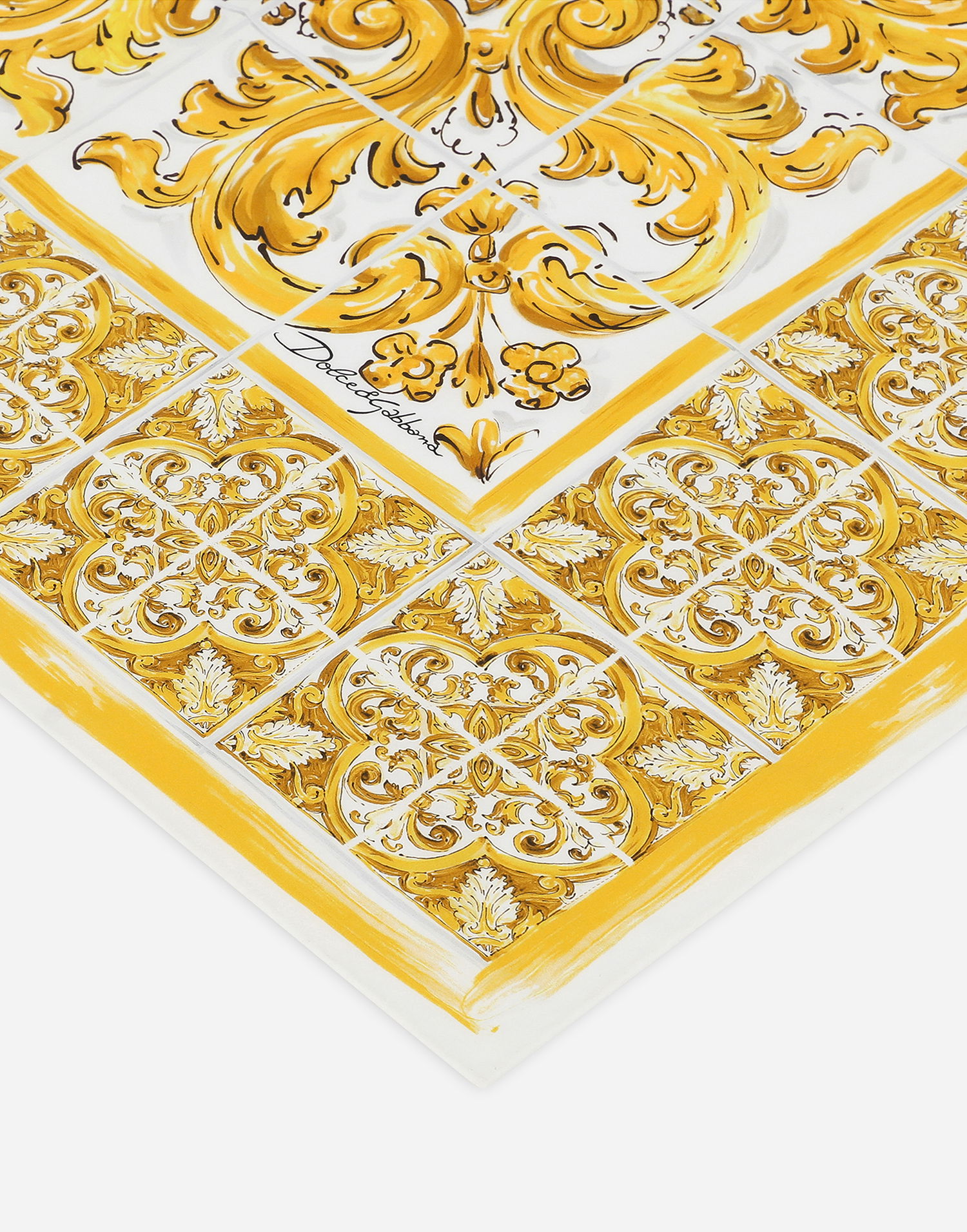 Šál Dolce & Gabbana Cotton Foulard With Majolica Print Žltá | FN092RGDCI5H45DQ, 1