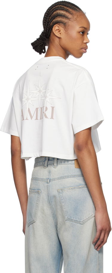 Crop Top AMIRI AMIRI Starburst Cropped T-Shirt Biela | AWJYTE1047, 2
