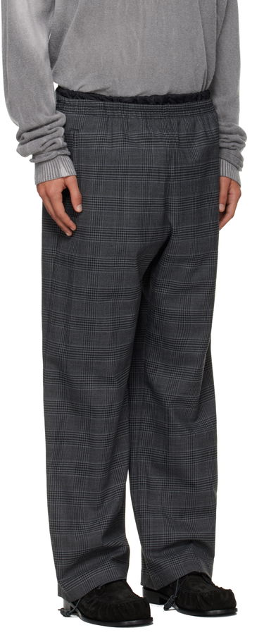 Nohavice Diesel P-Tilson Plaid Wide-Leg Trousers with Elasticated Waist Šedá | A18485-0DEBS-9XXA, 1