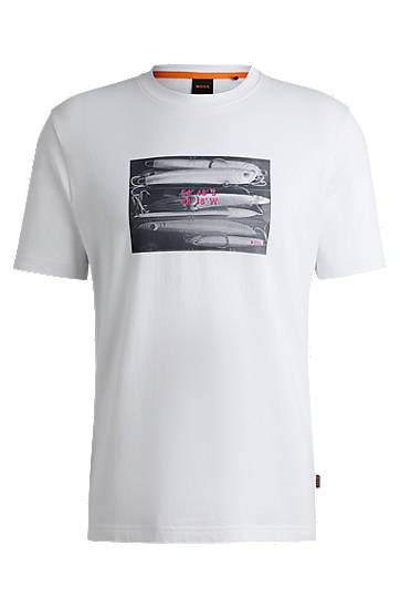 Tričko BOSS T-Shirt with Coordinate Artwork Biela | 50539194, 0