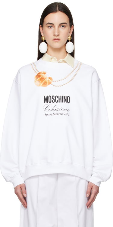 Sveter Moschino Moschino Breakfast Sweatshirt Biela | A170705281001, 0