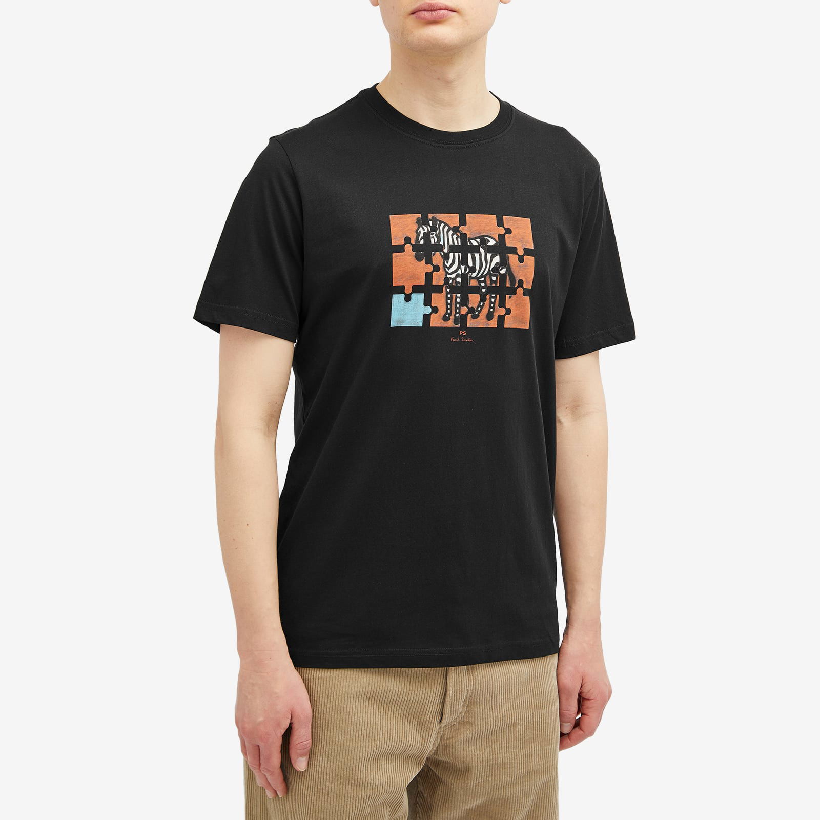 Paul Smith Men's Jigsaw Zebra Graphic Tee, Size Large