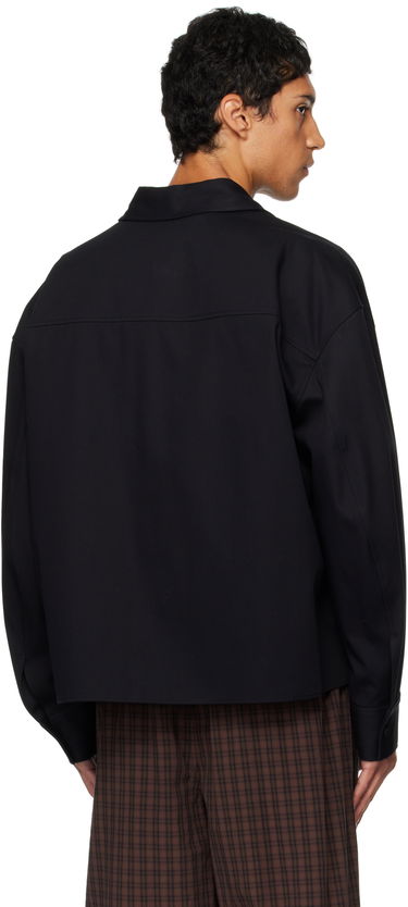 Košeľa Alexander Wang Alexander Wang Boxy Cropped Long Sleeve Shirt Čierna | 6WC3251092, 2