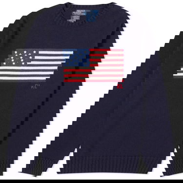 Sveter Polo by Ralph Lauren Flag Intarsia Crewneck Navy | 710718281006, 0