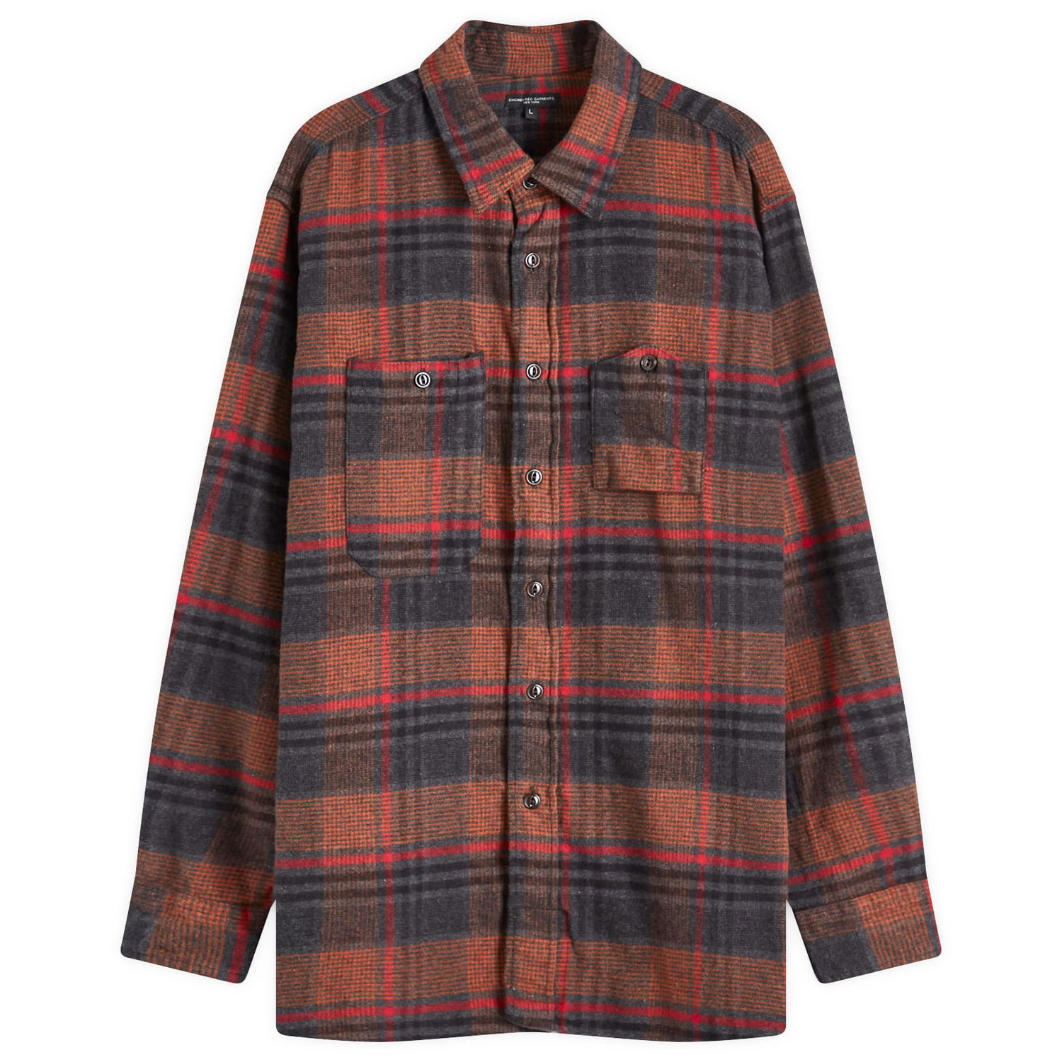 Košeľa Engineered Garments Flannel Work Shirt Oranžová | 24F1A007-BH001, 0