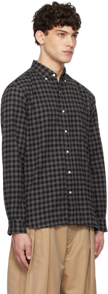 Košeľa BEAMS BEAMS PLUS Button-Down Gingham Check Shaggy Shirt Šedá | 38110244139, 1