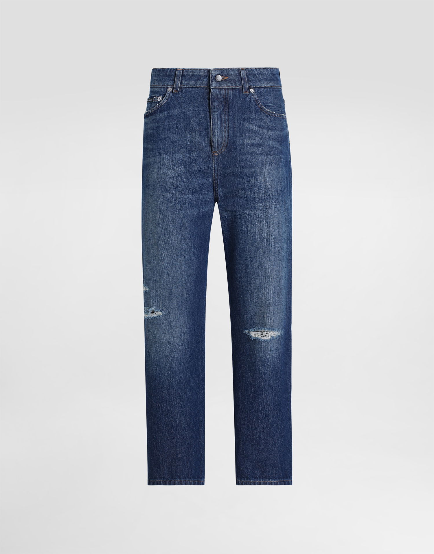 Džínsy Dolce & Gabbana Dolce & Gabbana Boyfriend Distressed Jeans 36 Modrá | FTC7CDG8MR2S9001, 0