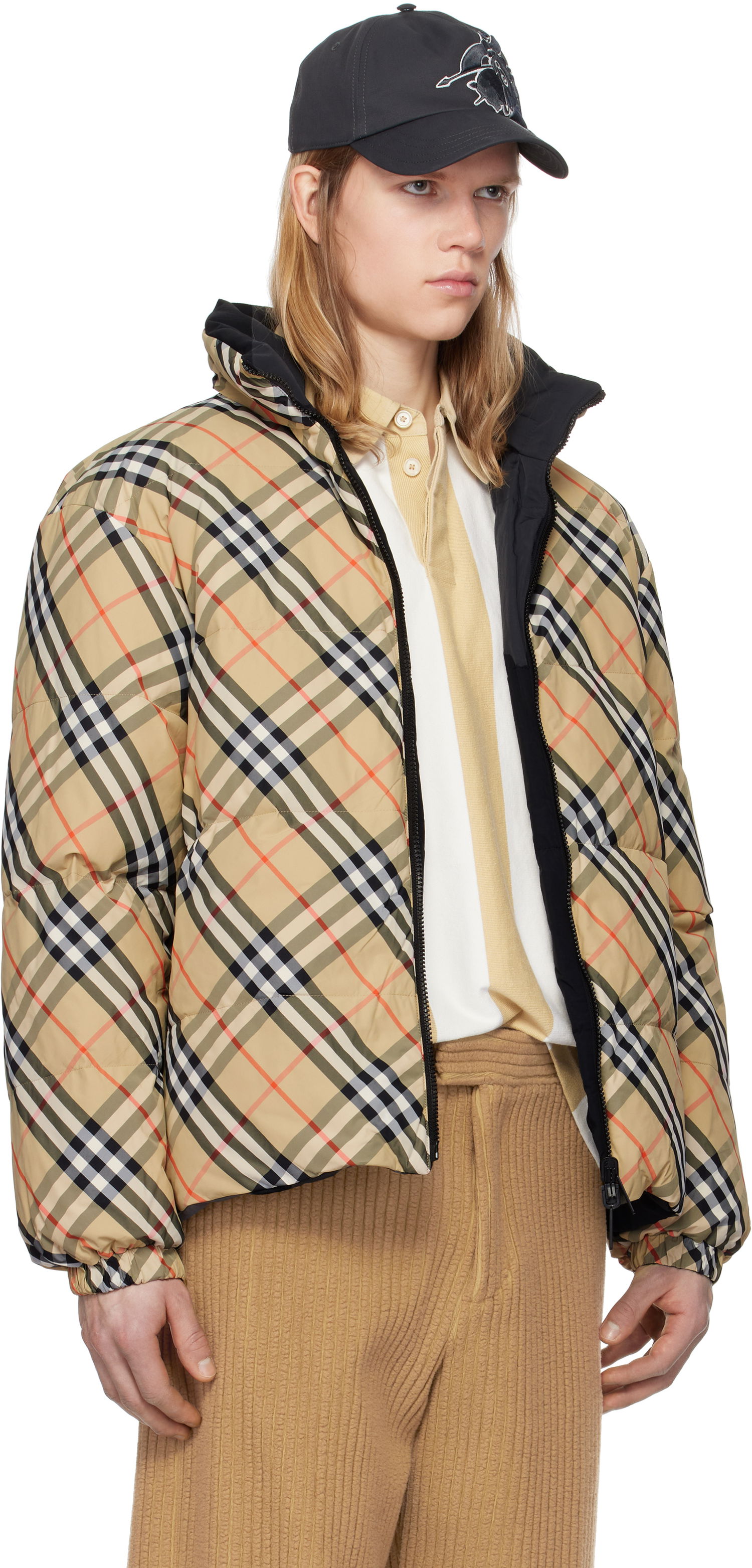 Prešívaná bunda Burberry Burberry Reversible Check Down Puffer Jacket Béžová | 8103931, 1