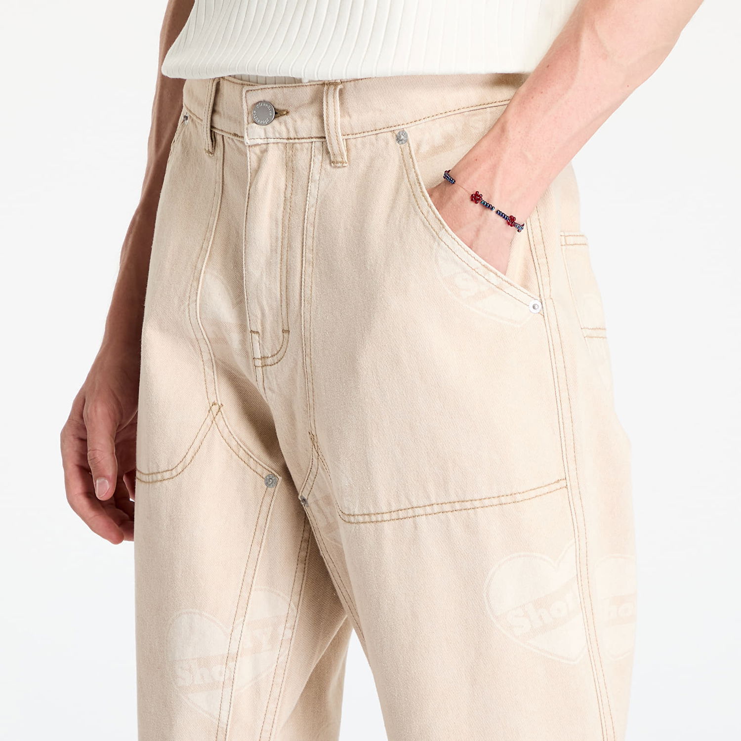Nohavice Pleasures Heart Ultra Work Pants Beige Béžová | P24F011 BEIGE, 1