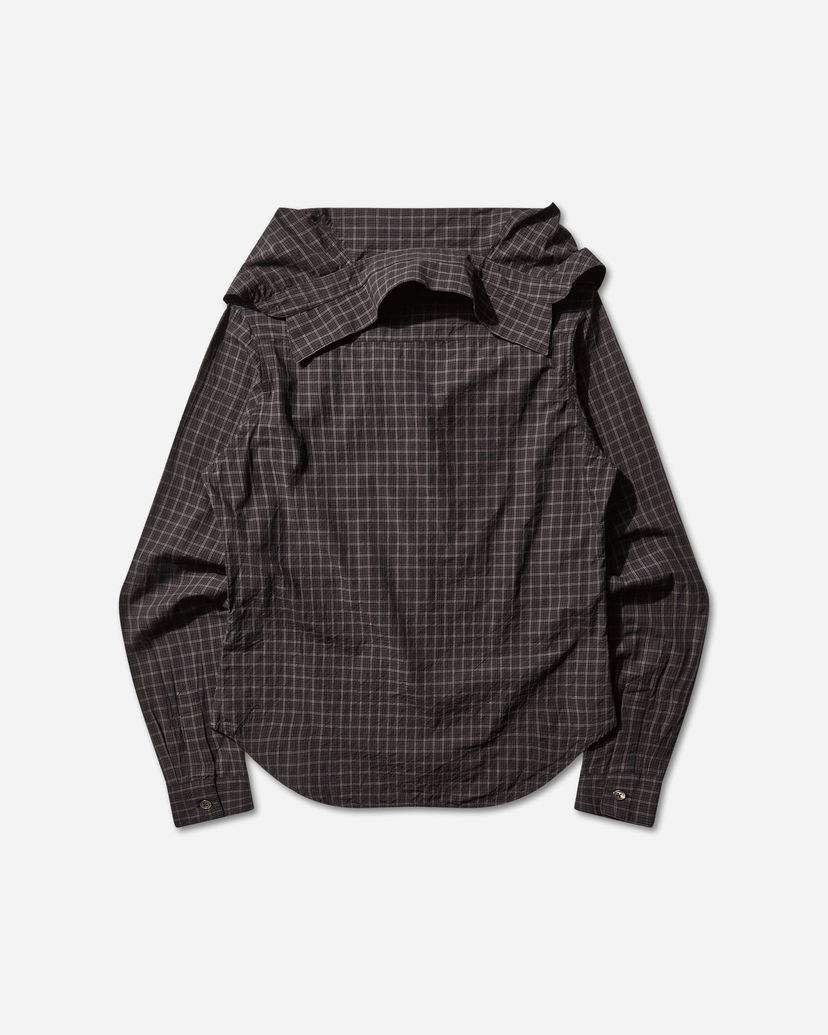 Košeľa OUR LEGACY Kaonashi Layered Collar Faux Lumberjack Check Shirt Hnedá | W4252KB 001