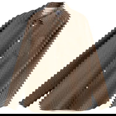 Košeľa NORSE PROJECTS Oversized Wool Stripe Shirt, Size Large Hnedá | N40-0847-9024, 0