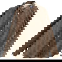 Oversized Wool Stripe Shirt, Size Large