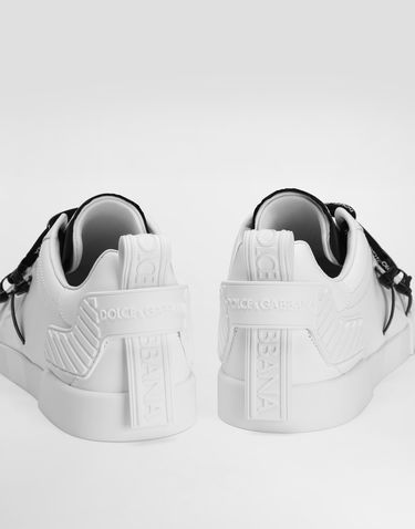 Tenisky a topánky Dolce & Gabbana Portofino Calfskin And Patent Leather Biela | CS2328AJ98689697, 3