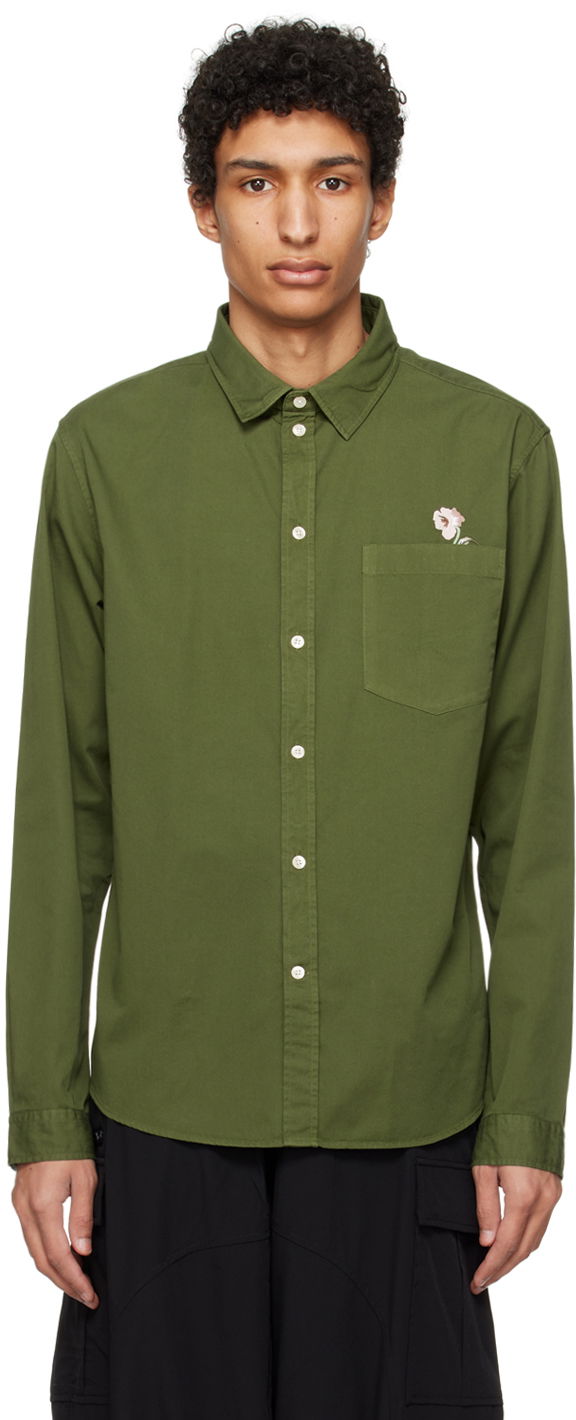 Košeľa Han Kjøbenhavn Han Kjobenhavn Embroidered Pocket Shirt Zelené | M-133903, 0