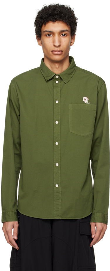 Košeľa Han Kjøbenhavn Han Kjobenhavn Embroidered Pocket Shirt Zelené | M-133903, 0