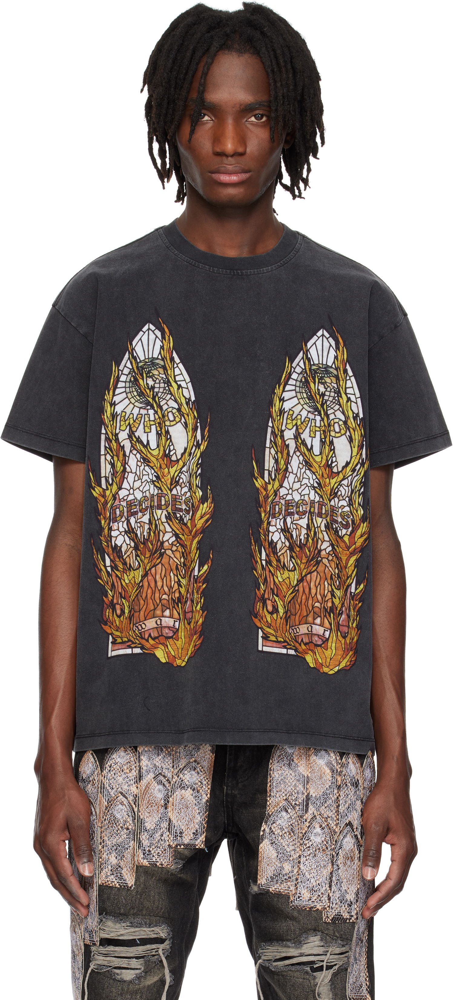 Tričko Who Decides War Who Decides War Flame Glass T-Shirt Čierna | 1110040002SE25, 0