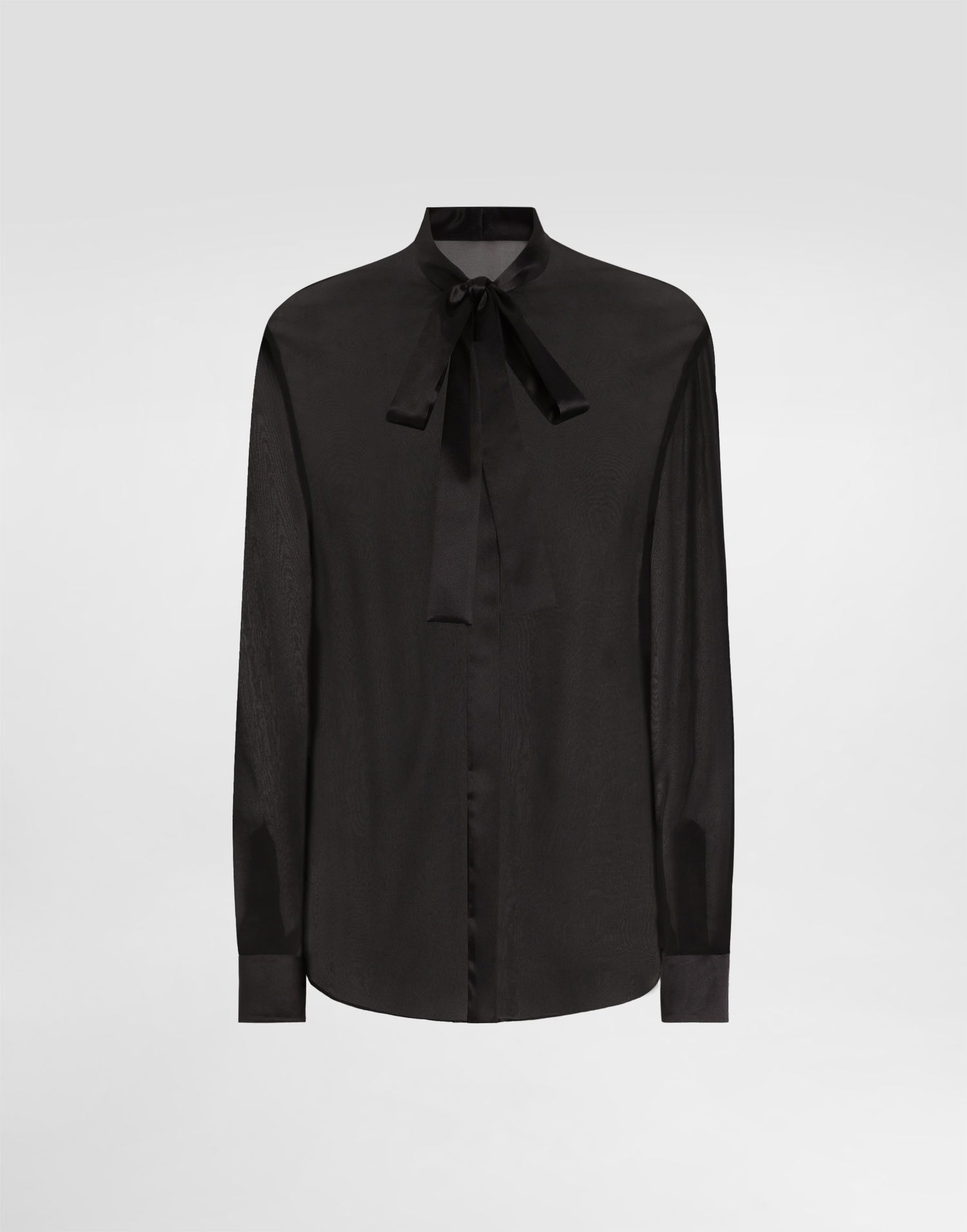 Košeľa Dolce & Gabbana Dolce & Gabbana Chiffon Pussy-bow Blouse Čierna | F5T27TFU1ATN0000, 0