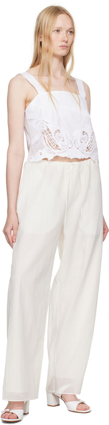 Crop Top rag & bone Rag & Bone Clem Lace-Trim Poplin Tank Top Biela | WAW25SA036LA36, 3