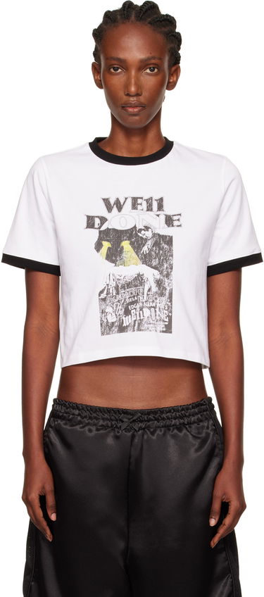 Tričko We11done We11done Poster Graphic Cropped Ringer T-Shirt Biela | WD-TT2-25-776-W-WH, 0
