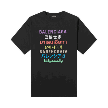 Tričko Balenciaga Languages Logo Tee Čierna | 612966 TJVI3 2771, 0