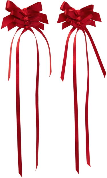 Spona Simone Rocha Simone Rocha Rosette Bow Earrings Biela | ERG425 0916, 4