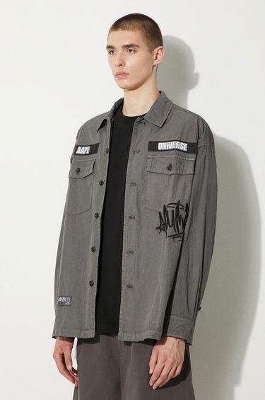 Košeľa AAPE by A Bathing Ape AAPE Regular Fit Shirt with Classic Collar Šedá | AAPSTM8481XXM, 3