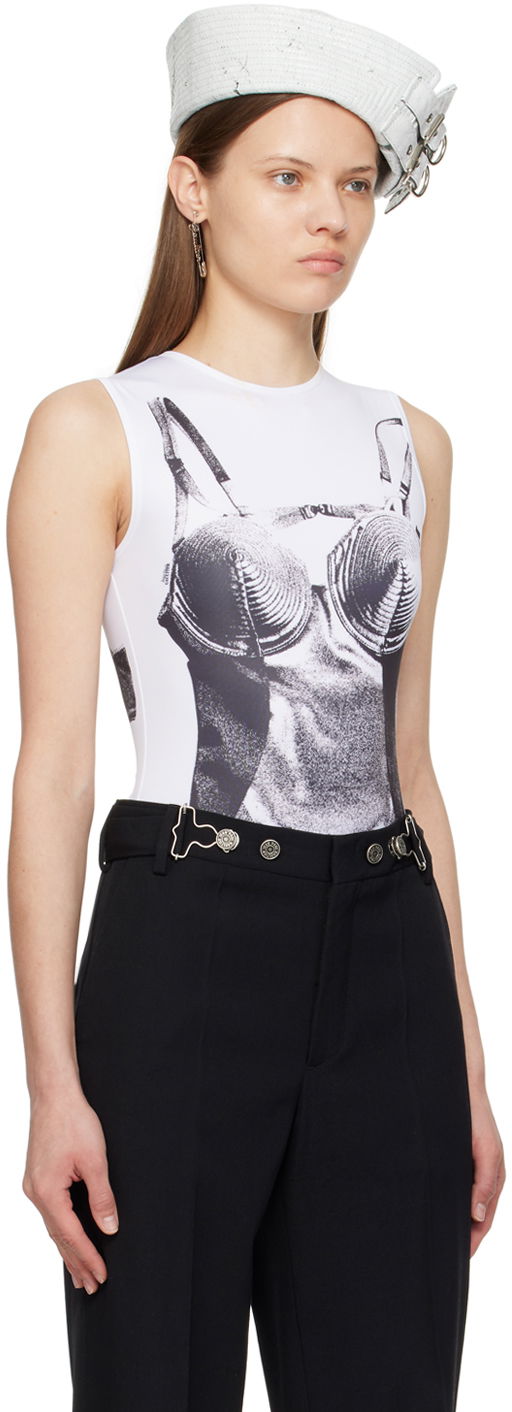 Body Jean Paul Gaultier Gaultier Graphic Print Bodysuit Biela | 24/25-F-BD033-J549-0100, 1