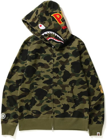 Mikina BAPE 1st Camo 2nd Shark Full Zip Hoodie Zelené | 1J70115006-GRN, 1