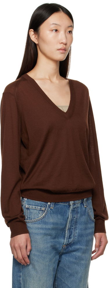 Sveter Loulou de Saison Loulou de Saison Julio Cashmere V-Neck Sweater Šedá | JULIO, 4