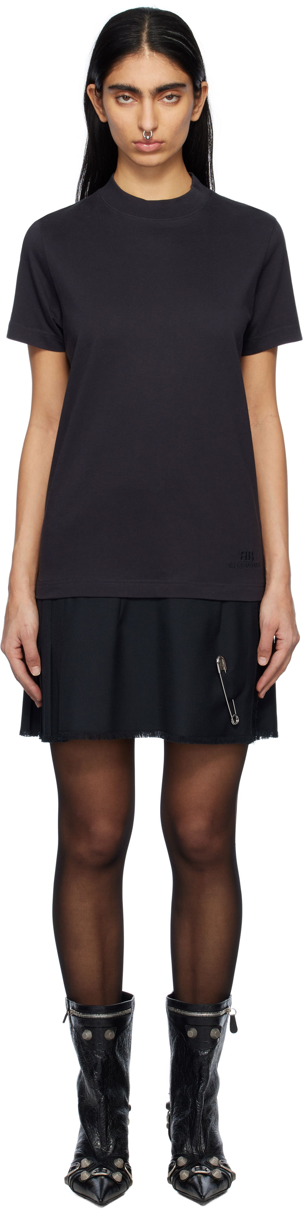 Tričko Balenciaga Layered T-Shirt Dress Čierna | 809044 TKT28, 0