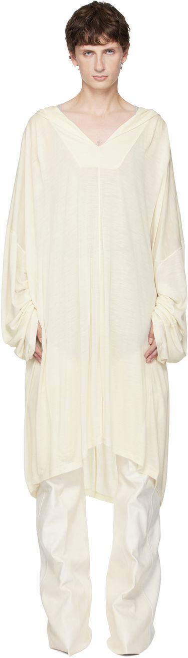Bunda Rick Owens Concordians LS Kaftan Knee Jacket Biela | RR02E1910 JSW, 0