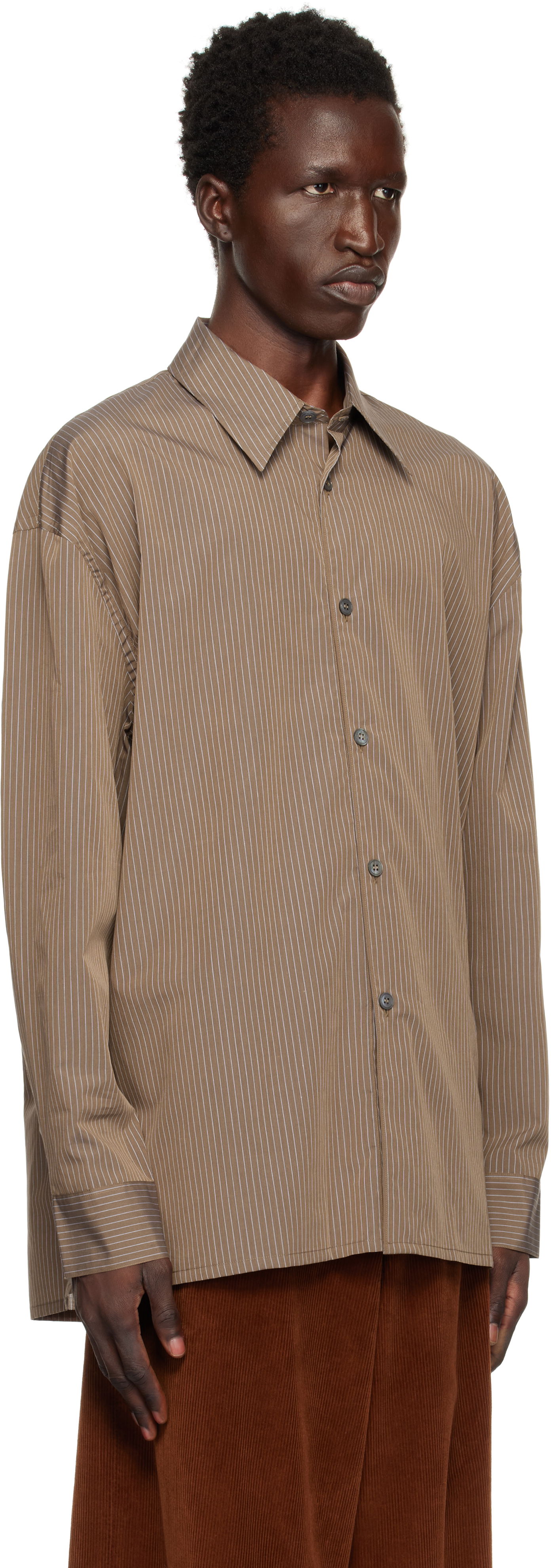 Košeľa Studio Nicholson Studio Nicholson Pinstripe Shirt Hnedá | STRIKE SNM - 1164, 1