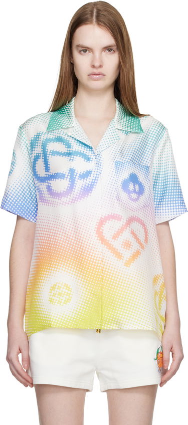 Košeľa Casablanca Halftone Logo Short Sleeve Silk Shirt Rôznofarebný | W-SP26-SH-200-02, 0