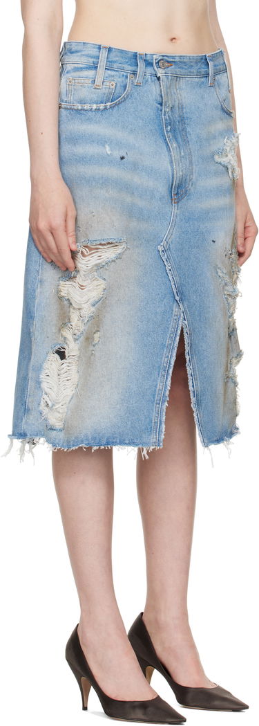 Sukňa Maison Margiela MM6 Maison Margiela Distressed Denim Midi Skirt Modrá | S62MI0034 M30018, 1