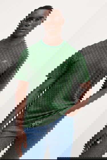 Tričko Lacoste Monogram Pattern Crew Neck T-Shirt Zelené | TH5902, 0
