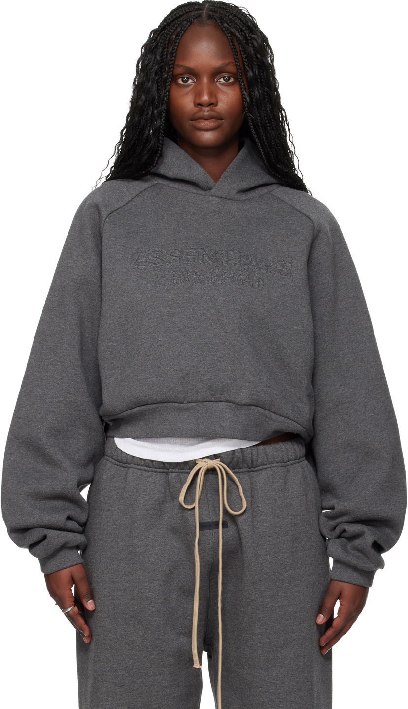 Mikina Fear of God Fear of God ESSENTIALS Holiday Embossed 90s Raglan Hoodie Šedá | 192HO257821FW