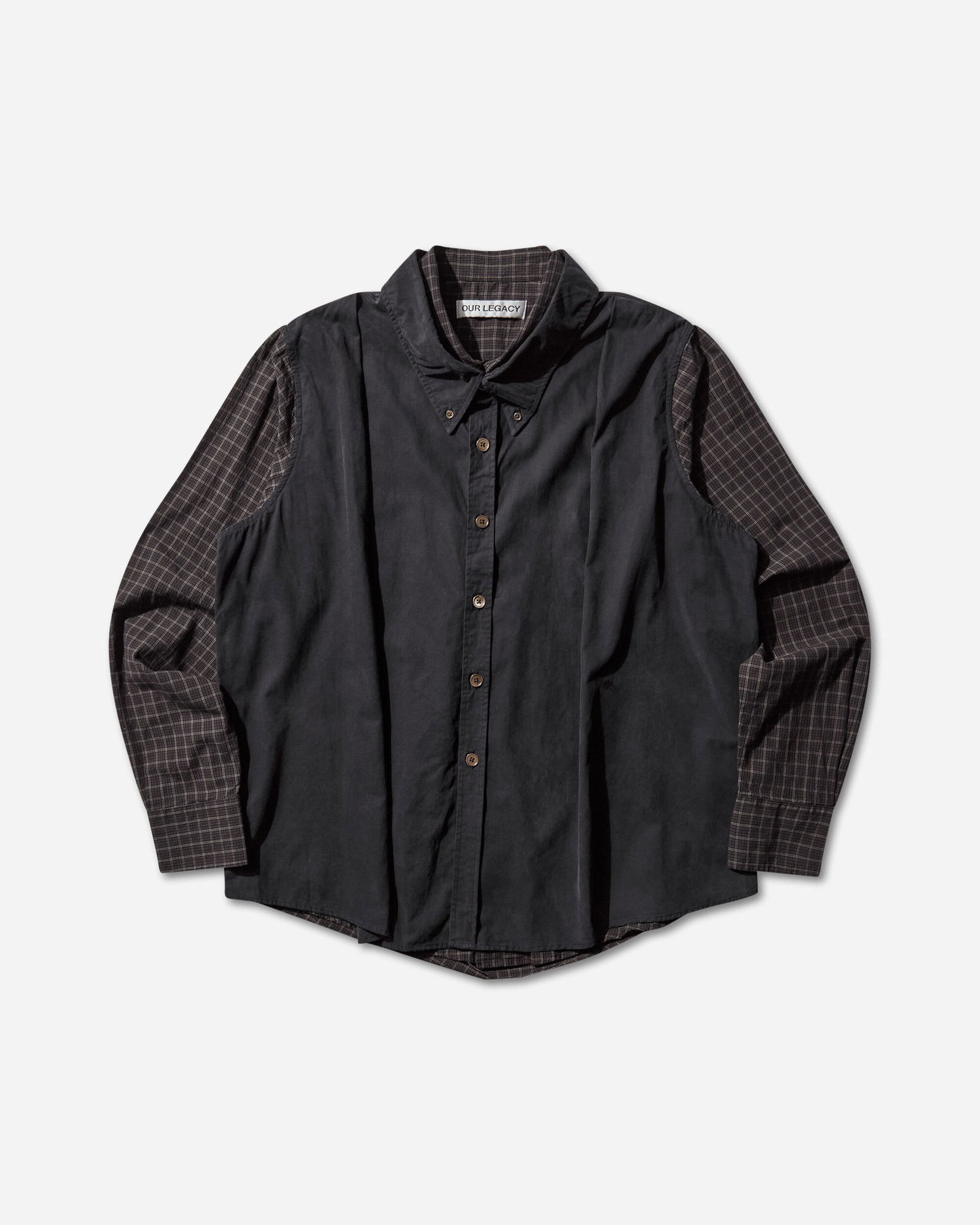 Košeľa OUR LEGACY Double Borrowed Shirt Faux Lumberjack Check Čierna | M4252DB 001, 1