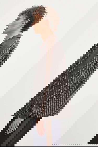 Polo tričko Puma PUMA x JJJJOUND Geometric Pattern Long-Sleeve Polo Shirt Hnedá | 635538, 1