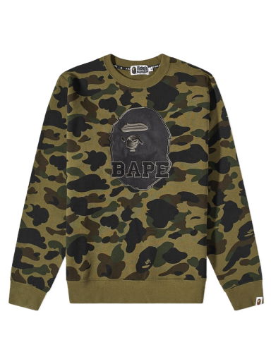 Mikina BAPE A Bathing Ape 1st Camo Crew Sweat Zelené | 001SWI801010M-GRN