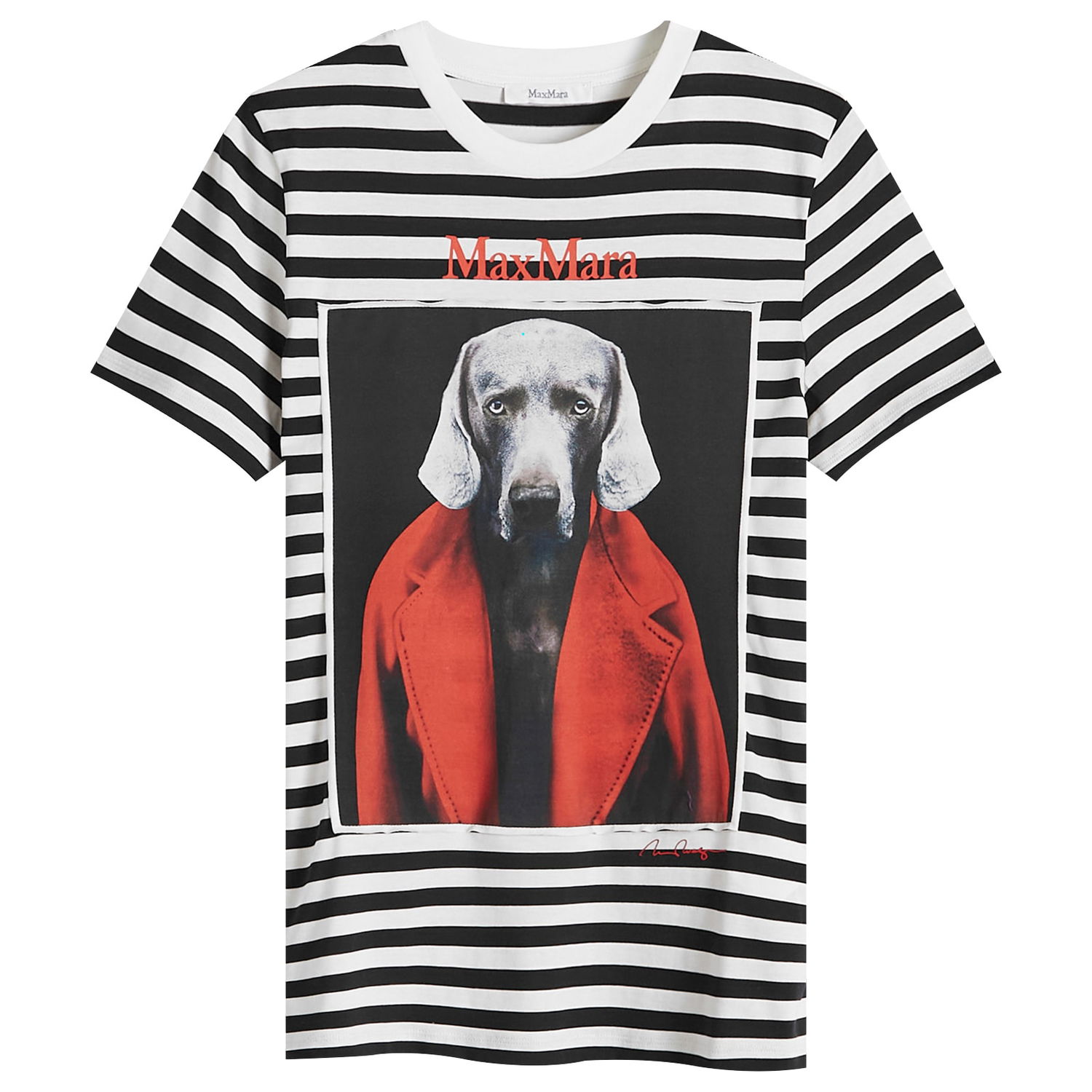 Tričko Max Mara Striped T-Shirt With Dog Print Biela | 2421946081600-003, 1