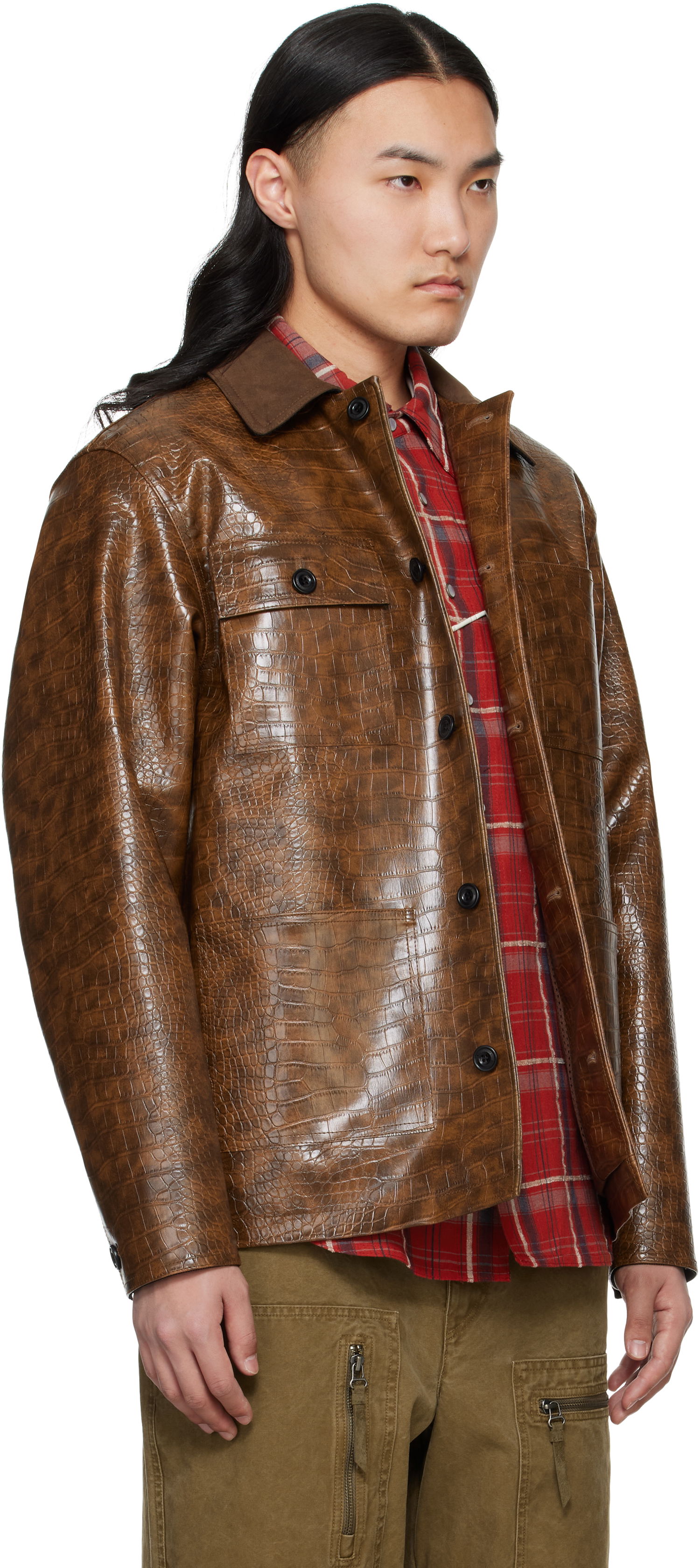 Bunda Andersson Bell Andersson Bell Work Faux-Leather Jacket Hnedá | awa679m, 1